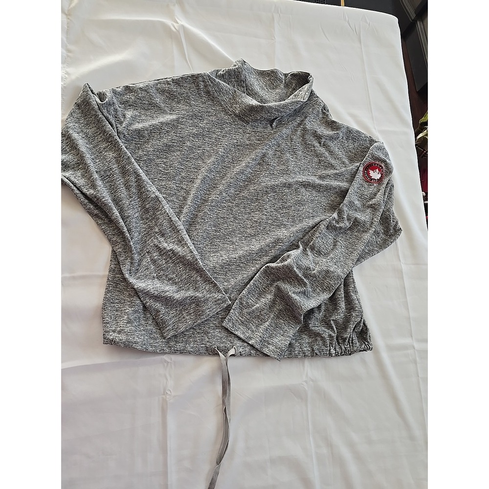 Canada Weather Gear Women's Size Large Grey Cowl Neck‎ Cinched Waist Long Sleeve